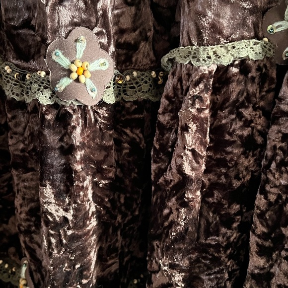 Lapis Midi Velour Skirt Size S - Picture 4 of 7